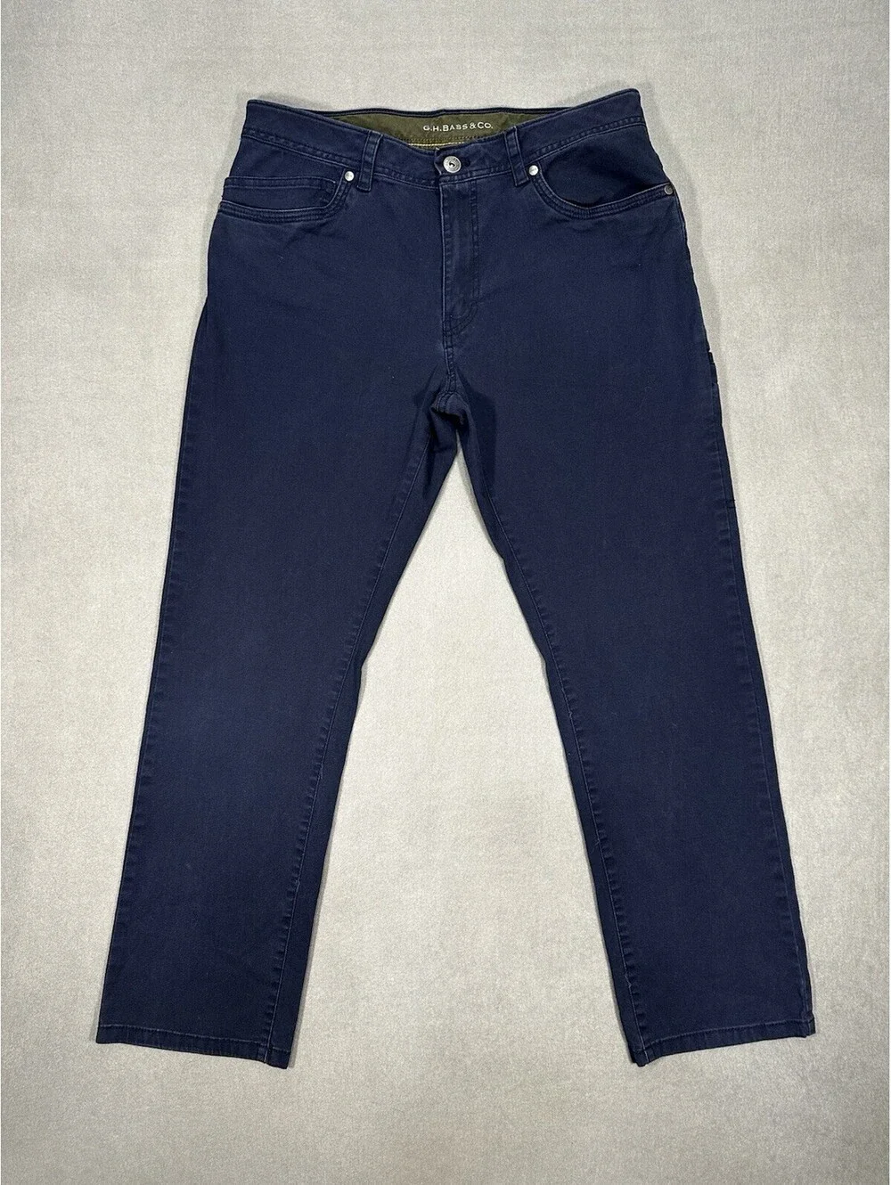 G.H. Bass & Co Men’s Navy Slim Fit Pants 33x28.5 Stretch Cotton Casual